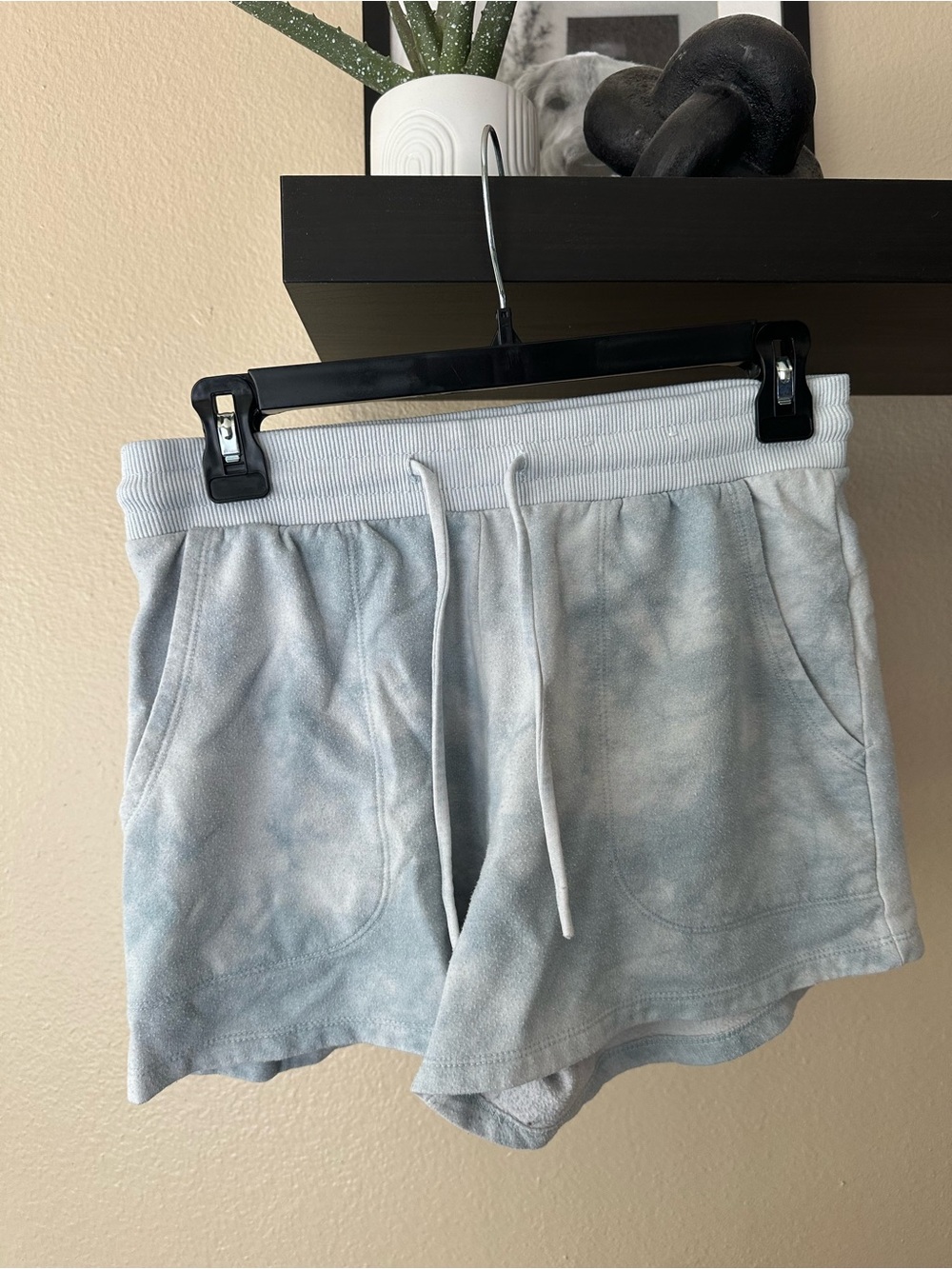 stars above Light Blue Tie-Dye Drawstring Shorts